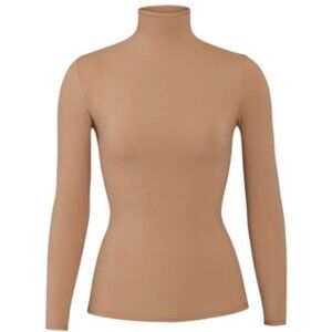SKIMS Fits Everybody Turtleneck Top Womens 2X Sienna Tan Long Sleeve Stretch NWT